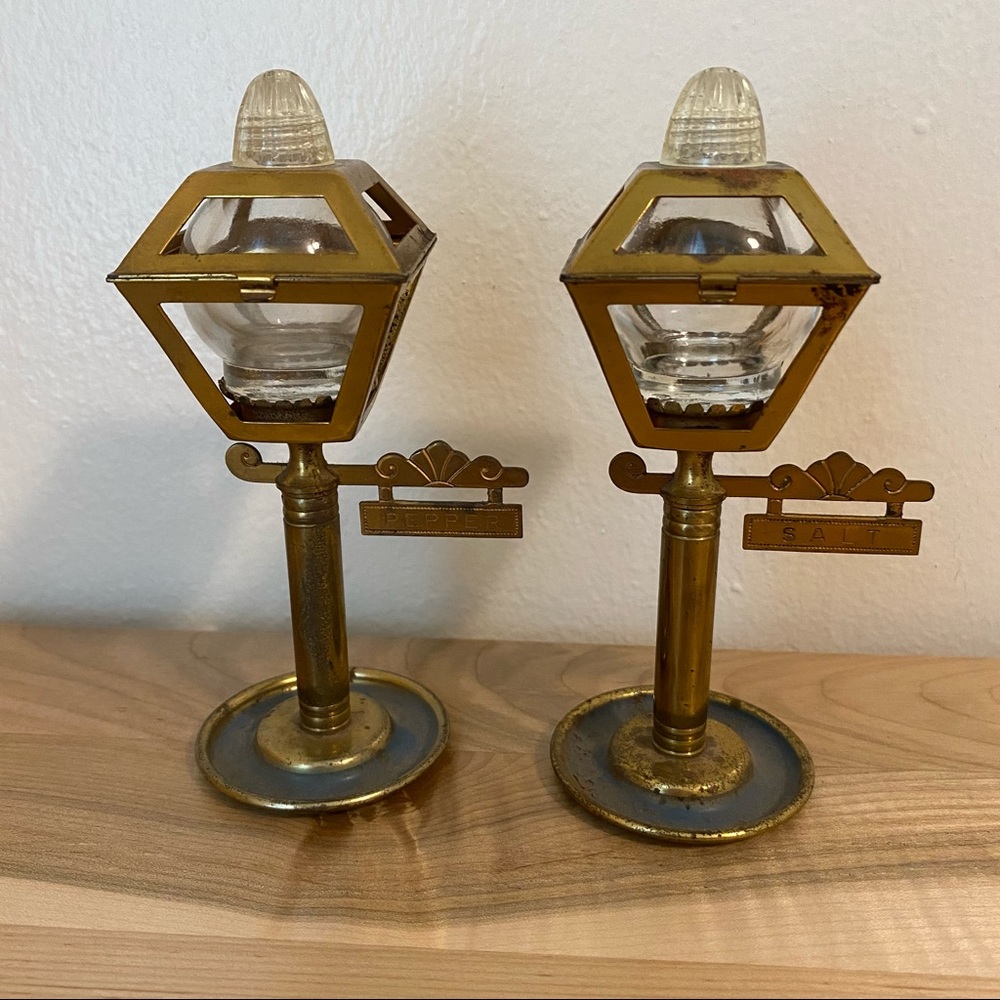 Antique Brass Salt and Pepper Shaker